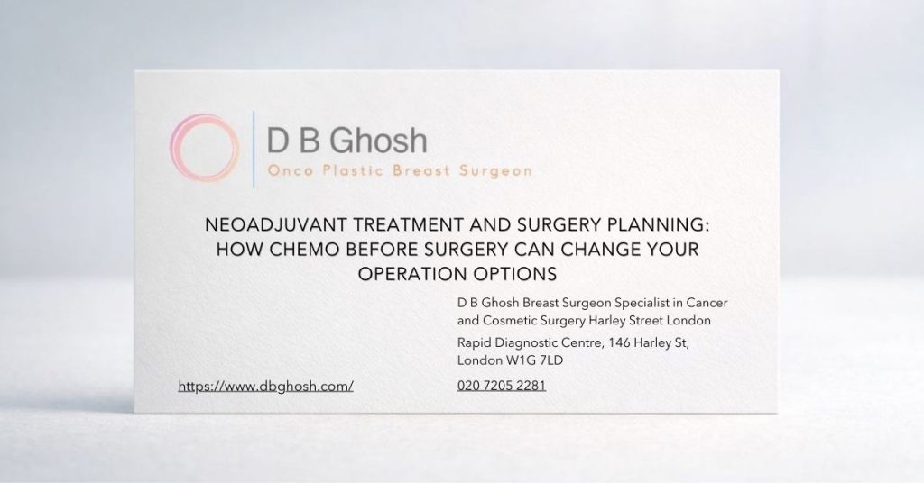Neoadjuvant Treatment and Surgery Planning How Chemo Before Surgery Can Change Your Operation Options-D B Ghosh Breast Surgeon London
