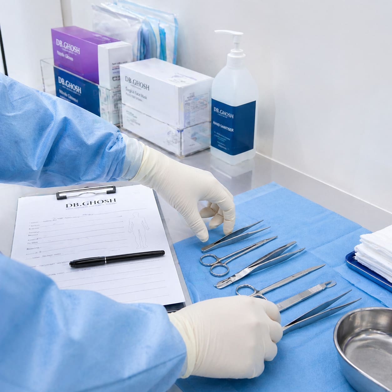 Asymmetrical Breast Surgery Instrument Preparation – Sterile Hands Only Setup