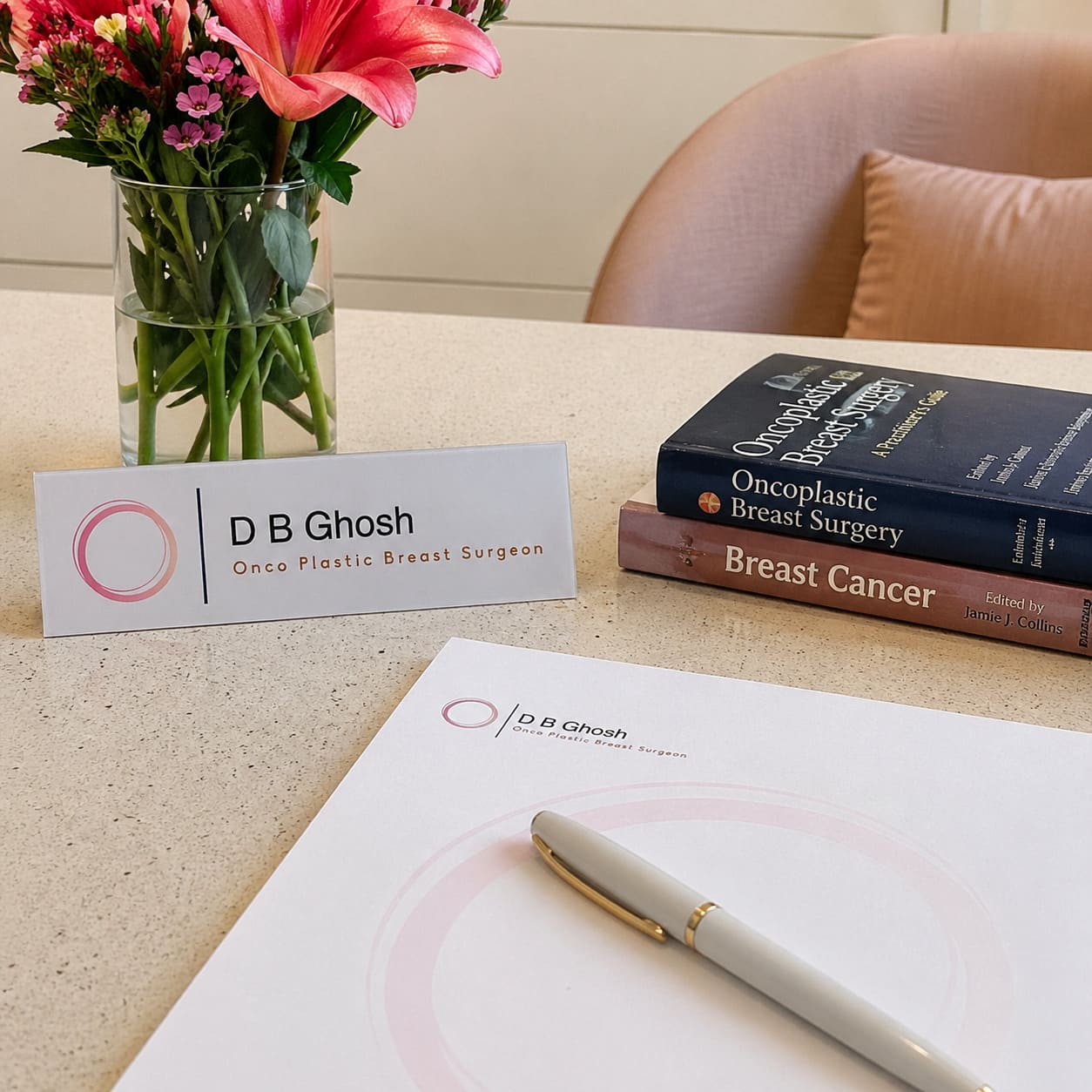Breast Cancer Consultation Desk with Literature – Oncoplastic Surgery Information Setup