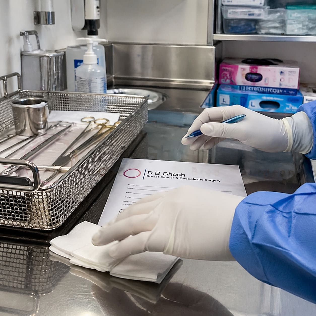 Breast Cancer Surgery Sterile Preparation – Hands Only Clinical Procedure Context