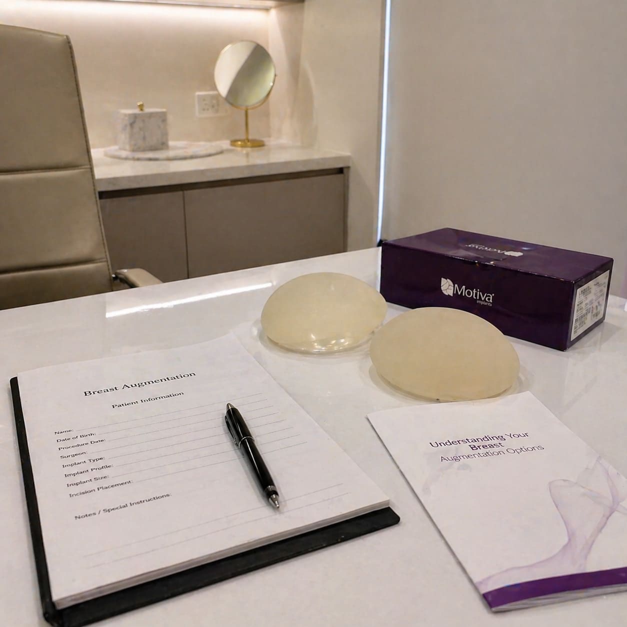 Breast Enlargement Consultation Materials – Implant Selection and Notes