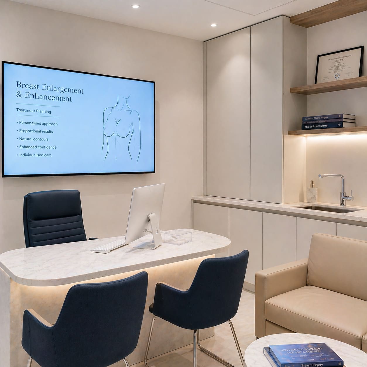 Breast Enlargement & Enhancement Consultation Suite – Contemporary Clinic Interior