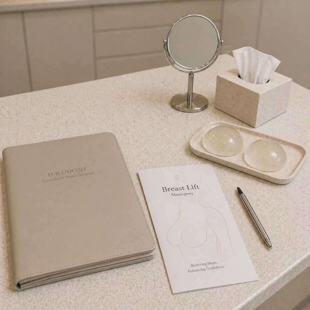 Breast Lift Consultation Materials – Abstract Medical Still Life