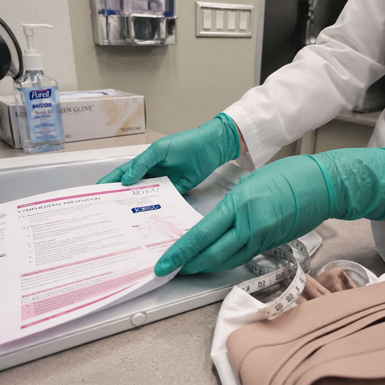 Lymphedema Prevention Consultation Preparation – Hands Only Clinical Setup