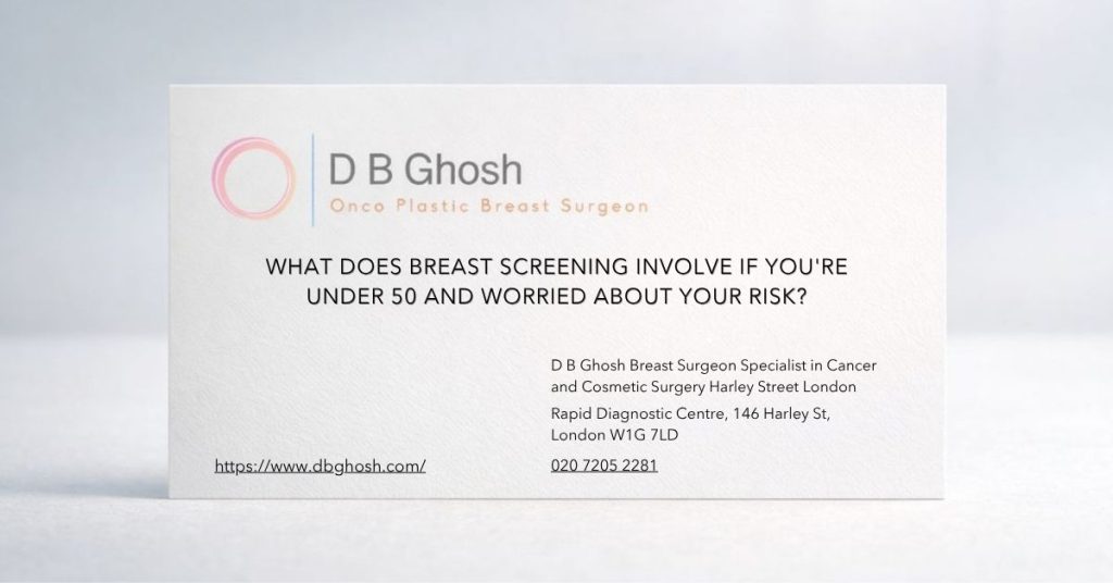 What does breast screening involve if you're under 50 and worried about your risk-D B Ghosh Breast Surgeon London
